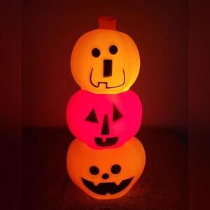 Hyde & Eek Light Up Pumpkin Stack Blow Mold 14" Halloween Decor